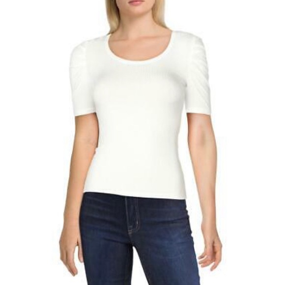 NEW Crave Fame Ribbed Puff Sleeve Shirt - Picture 3 of 6